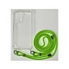 CASE AND PRO Samsung S24 Ultra TPU+PC átlátszó tok, zsinórral, akasztóval, neon zöld (FEST-SAM-S24U-NE)