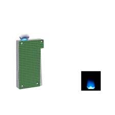 Caseti Flat Flame szúrólángos gyémánt mintás szivaröngyújtó - zöld és króm színű öngyújtó