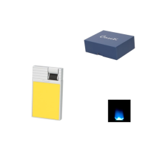 Caseti Flat Flame szúrólángos szivaröngyújtó - króm és sárga színű öngyújtó