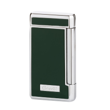 Caseti szivar öngyújtó sötétzöld és króm színben, 2-es Jet lánggal öngyújtó