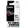  CASIO Feliratozógép szalag, 12 mm x 8 m, CASIO, fehér-fekete
