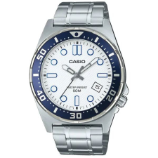 Casio MTD-135D-7A férfi karóra, rozsdamentes acélszíj, fehér számlap, WR50 karóra