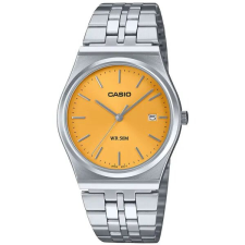  Casio MTP-B145D-9A férfi karóra, narancs számlap, acél szíj, WR50 karóra