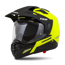 CASSIDA Enduro sisak Cassida Tour 1.1 Kettős fekete-fluo sárga bukósisak