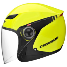 CASSIDA Nyitott motoros sisak Cassida Reflex Safety fekete-neon sárga bukósisak