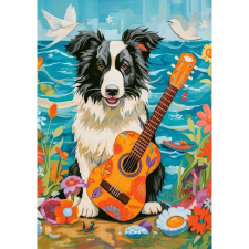 Castorland 500 db-os Puzzle Collie, Guitar And The Sea B54008 (614496) puzzle, kirakós