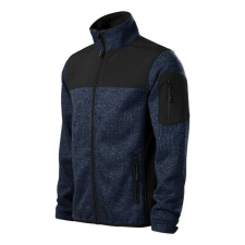 Casual softshell kabát férfi kötött melanzs kék M férfi kabát, dzseki