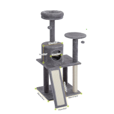  Cat Tree House, 3 szintű karcolóoszlopok, hangulatos lakások, AMT0178Gy, mint kép macskabútor