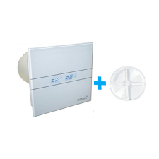 Cata E-100MTH metakrilát előlappal, utószellőztető és páraérzékelő funkcióval, visszacsapó szeleppel ventilátor