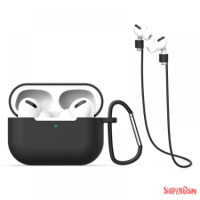 CELLECT Airpods Pro 3in1 (tok, akasztó, zsinór ), Fekete fülhallgató, fejhallgató tok