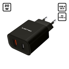 CELLECT hálózati töltőadapter gyorstöltő funkcióval 20W (MTCB-PD20W-BK) (MTCB-PD20W-BK) mobiltelefon kellék