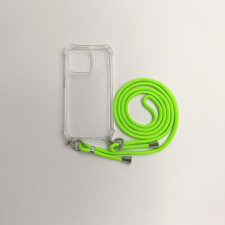 CELLECT iPhone 15 Pro Max TPU+PC Átlát.tok,Neon Zöld zsinórral tok és táska