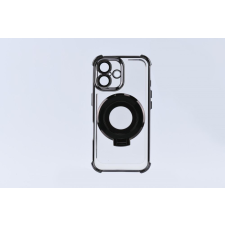 CELLECT iPhone 16 Plus mágneses tok kitámasztó gyűrűvel átlátszó-fekete (CEL-MAGRIN-IPH16PBK) tok és táska