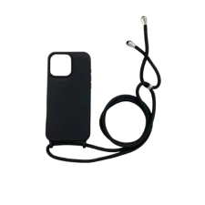CELLECT iPhone 16 Pro TPU+PC Feket tok,Fekete zsinórral tok és táska