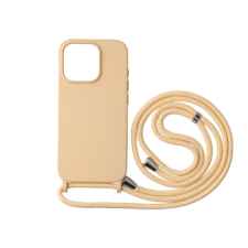 CELLECT iPhone 16 Pro TPU+PC fesztiváltok, édesbarack azonos színű nyakb tok és táska