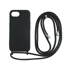 CELLECT Iphone 16e TPU+PC fekete tok,Fekete zsinórral tok és táska