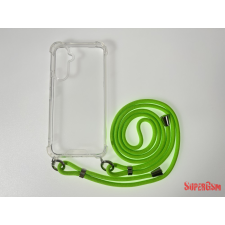 CELLECT Sam S24 Ultra TPU+PC Átlát.tok,Neonzöld zsinórral tok és táska