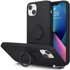 CELLECT szilikon tok gyűrűvel,iPhone 13 Pro,Fekete tok és táska