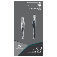 CELLULARLINE Audio cable AUX AUDIO, AQL? certification, flat, 2 x 3.5mm jack, 1m Black kábel és adapter