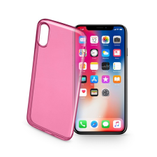 CELLULARLINE Color Case Apple iPhone X ultravékony gumi hátlap - Átlátszó rózsaszín tok és táska