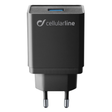 CELLULARLINE hálózati töltő USB aljzat (5V / 3000 mA, 18W, PD gyorstöltés támogatás, QI töltő kompatibilis ) FEKETE (ACHWIRADAPT18WK) mobiltelefon kellék