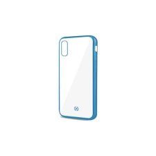 CELLY Laser Matt iPhone X / XS (5,8&quot;) átlátszó szilikon tok kék kerettel tok és táska