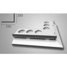 Celox OX Drip vízvető külső sarokprofil sötétszürke színben derékszögű sarokelem RAL7037 élvédő, sín, szegélyelem