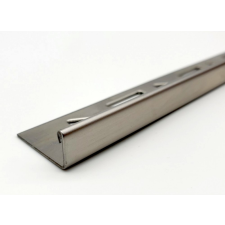 Celox OX L alakú rozsdamentes fém csempeszegély L profil szálcsiszolt kültéri beltéri inox élvédő 11-12 mm-es lapokhoz építőanyag