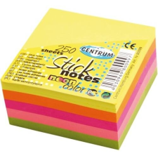 Centrum Öntapadós jegyzettömb Centrum Stick Notes 51x51 mm 250 lapos neon vegyes színek jegyzettömb