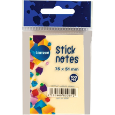 Centrum Öntapadós jegyzettömb Centrum Stick Notes 51x76 mm, 100 lapos, pasztel sárga post-it