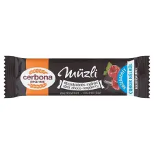  Cerbona étcsokoládés-málnás müzliszelet 20 g reform élelmiszer