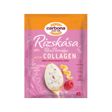 Cerbona Kft. Cerbona rizskása Kollagén és Inulin 45g Málnás-Citromos HCN édesítőszerrel reform élelmiszer