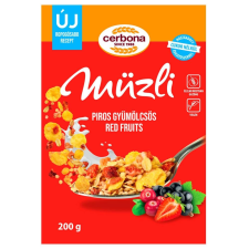 Cerbona Piros-gyümölcsös müzli 200 g (dobozos) reform élelmiszer