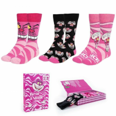 Cerda 3 pár Alice In Wonderland zokni készlet, 36-43 EU, többszínű