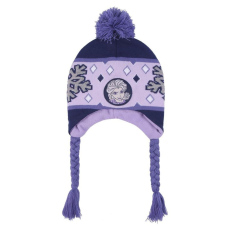 Cerda Gyerek sapka, Frozen, Elsa modell, pom pommal és fülekkel, lila