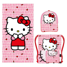 Cerda Hello Kitty törölköző, tornazsák, baseball sapka szett