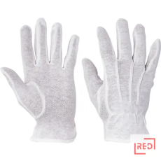 CERV BUSTARD pamutkesztyű fehér + PVC pöttyök