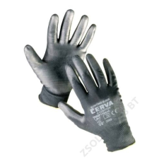 Cerva BUNTING Black nylon PU kesztyű védőkesztyű