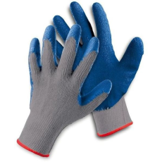 Cerva FF DIPPER LIGHT HS-04-002 munkavédelmi kesztyű (pamut/PES), tenyéren latex mártással és csúszásbiztos texturált felülettel.