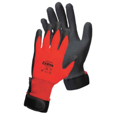 Cerva JACKDAW piros mártott nylon kesztyű (piros, 7)