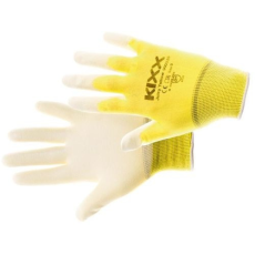 Cerva JUICY YELLOW Kényelmes munkavédelmi kesztyű PU bevonatú nylon anyagból.