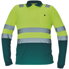 Cerva LEON HV póló hosszú ujjú sárga/zöld 5XL