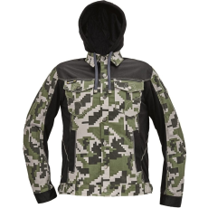 Cerva Neurum Terepmintás Kapucnis Munkáskabát Olajzöld - 52