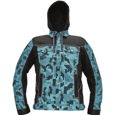 Cerva Neurum Terepmintás Kapucnis Munkáskabát petrol kék - 54