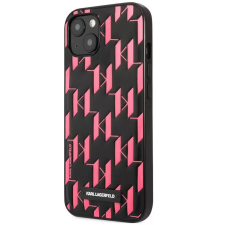 Cg mobile Apple iPhone 13, Műanyag hátlap védőtok, Monogram minta, Karl Lagerfeld Monogram Plague, fekete/rózsaszín tok és táska