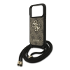 Cg mobile GUESS 4G BIG LOGO CORD STAP CROSSBODY műanyag telefonvédő (ütésállóság, bőr hatású hátlap + vállpánt) BARNA Apple iPhone 17 Pro