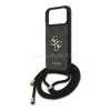 Cg mobile GUESS 4G BIG LOGO CORD STAP CROSSBODY műanyag telefonvédő (ütésállóság, bőr hatású hátlap + vállpánt) FEKETE (GUHCP17XP4GMGCRK)