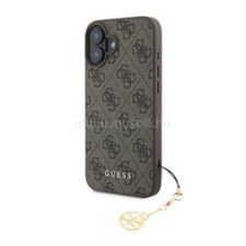 Cg mobile GUESS 4G CHARMS műanyag telefonvédő (textil hátlap, telefondísz) BARNA (GUHCP16SGF4GCW) tok és táska