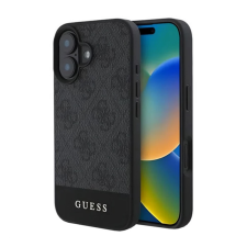 Cg mobile GUESS 4G Stripe hátlaptok iPhone 16 Plus szürke-fekete tok és táska