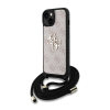 Cg mobile GUESS PU 4G METAL LOGO CROSSBODY STRAP műanyag telefonvédő (ütésállóság, bőr hatású hátla + vállpánt) RÓZSASZÍN Apple iPhone 15 (GUHCP15SP4GMGCRP) (GUHCP15SP4GMGCRP)